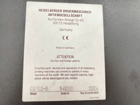 HEIDELBERG CD102-5